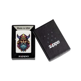 Zippo Lighter i Farvet Viking Design set med æske